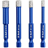S&amp-R 4 Brocas Diamante para Gres Porcelánico- Azulejos- Vidrio- Baldosas- Cerámica- Piedra- Muro. Brocas diamantadas…